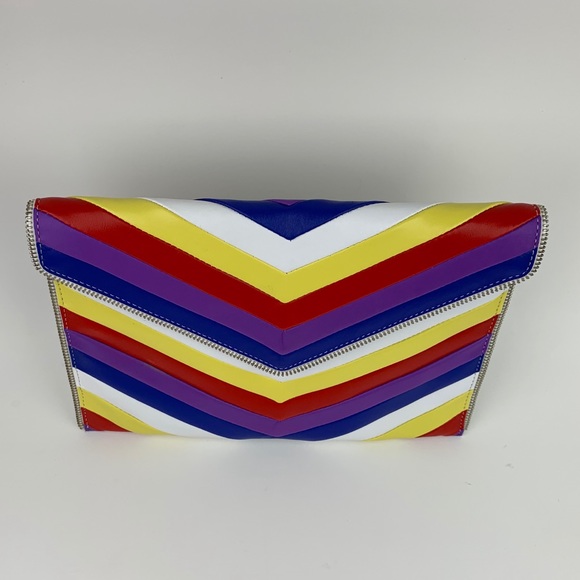 REBECCA MINKOFF Rainbow Leo Love Stripe Clutch - Picture 2 of 8